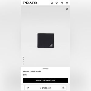 Saffiano Black Leather Mens Wallet